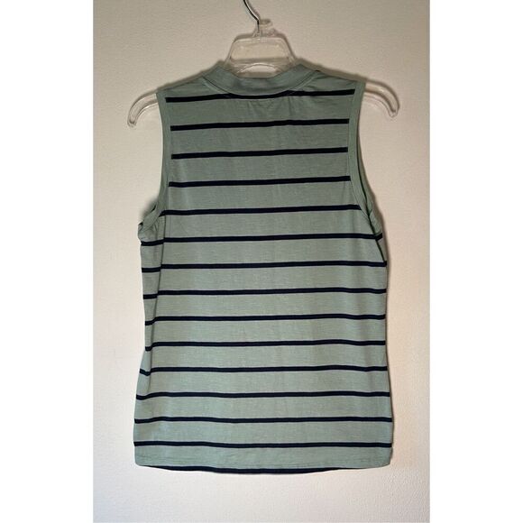 Toad & Co. Samba Sunday women’s green navy stripe sleeveless tank size S #8-1529 - Picture 7 of 7